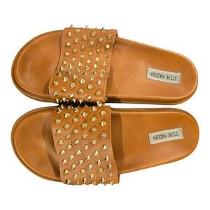Steve Madden Endorse Tan spiked Slides